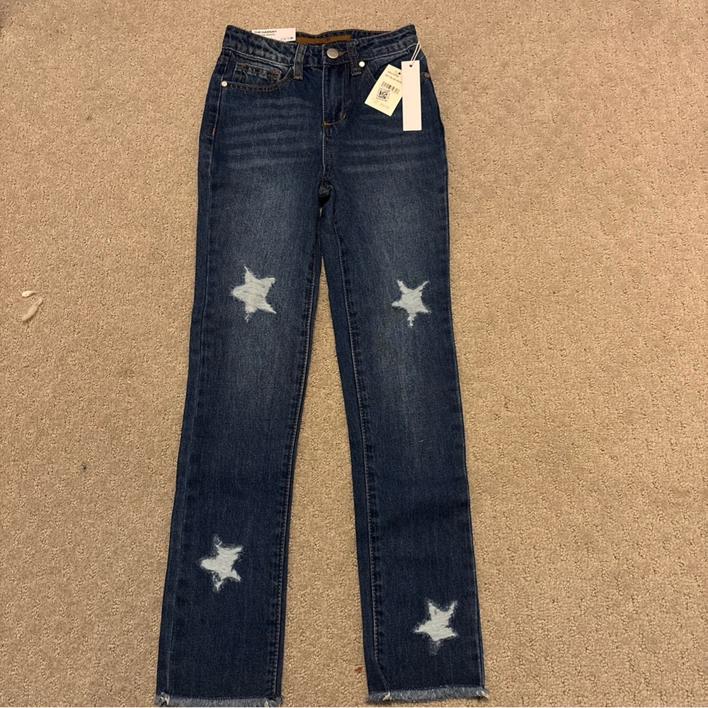 Joes jeans The Hannah high rise skinny girls size 8 Blue Star Pattern Jeans nwt